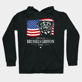 Brussels Griffon Dad American Flag patriotic dog Hoodie